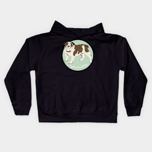 English Bulldog Dog Breed Cursive Graphic Kids Hoodie